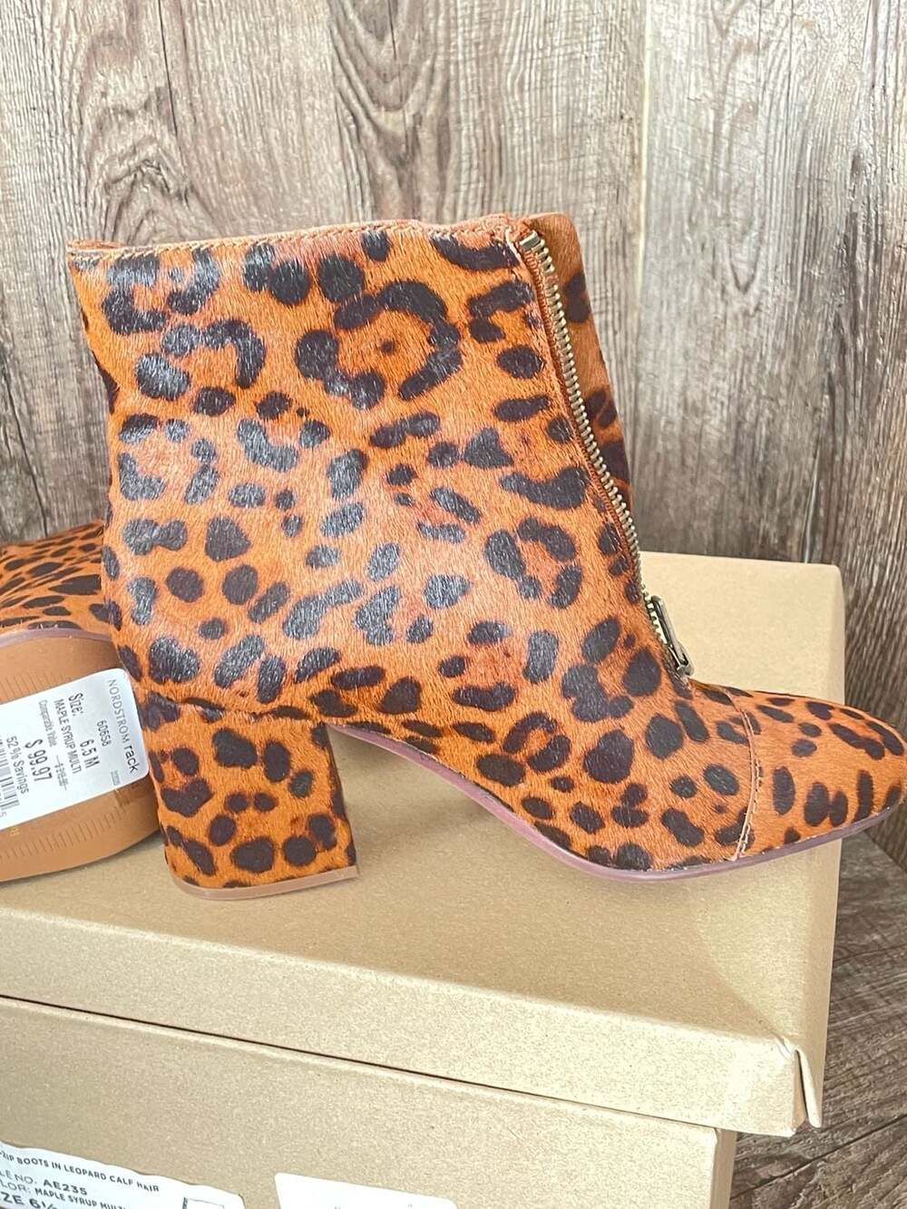 Madewell Front-Zip Boots in Leopard Calf Hair Size 6.5 - Picture 4 of 5